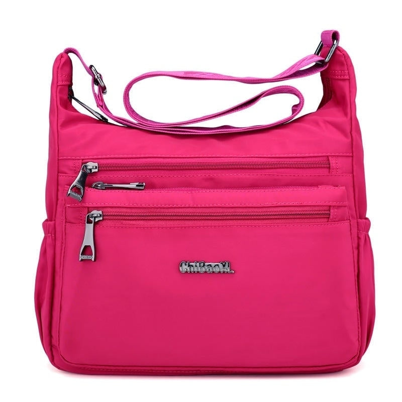 Women Nylon Light Shoulder Bags Multi Pockets Waterproof Crossbody Bag Image 4