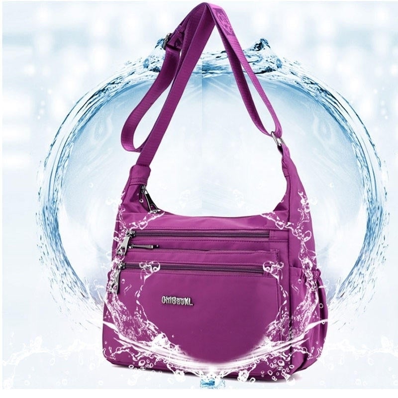 Women Nylon Light Shoulder Bags Multi Pockets Waterproof Crossbody Bag Image 10