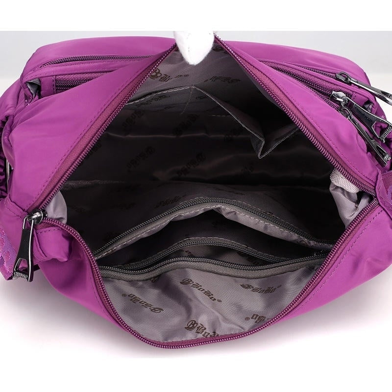 Women Nylon Light Shoulder Bags Multi Pockets Waterproof Crossbody Bag Image 11