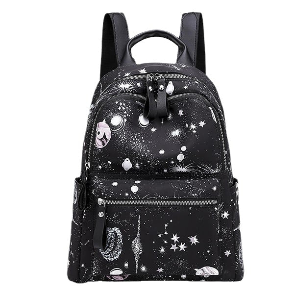 Women Oxford Large-capacity Starry Sky Pattern Shoulder Bag Backpack Image 1
