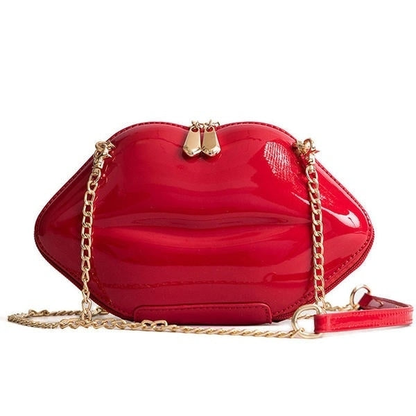 Women Personality Lips Shape Chain Shoulder Bag Crossbody Bag Image 1