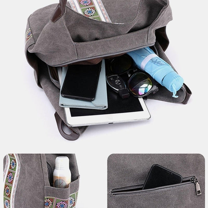 Women Large Capacity Canvas Handbag Shoulder Bag For Outdoor Shopping DTTT Image 3