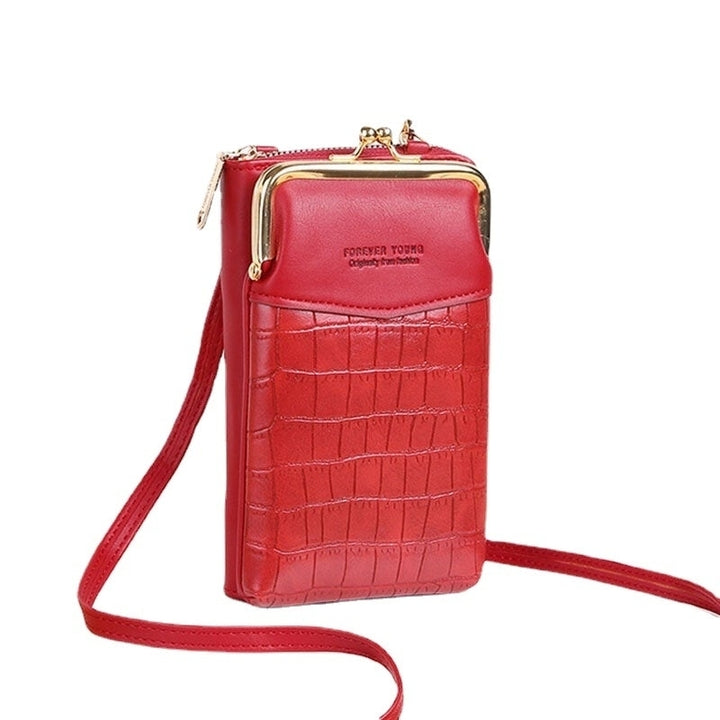 Women Large Capacity Zipper Wallet Portable 6.5 Inch Phone Shoulder Crossbody Bag Image 1