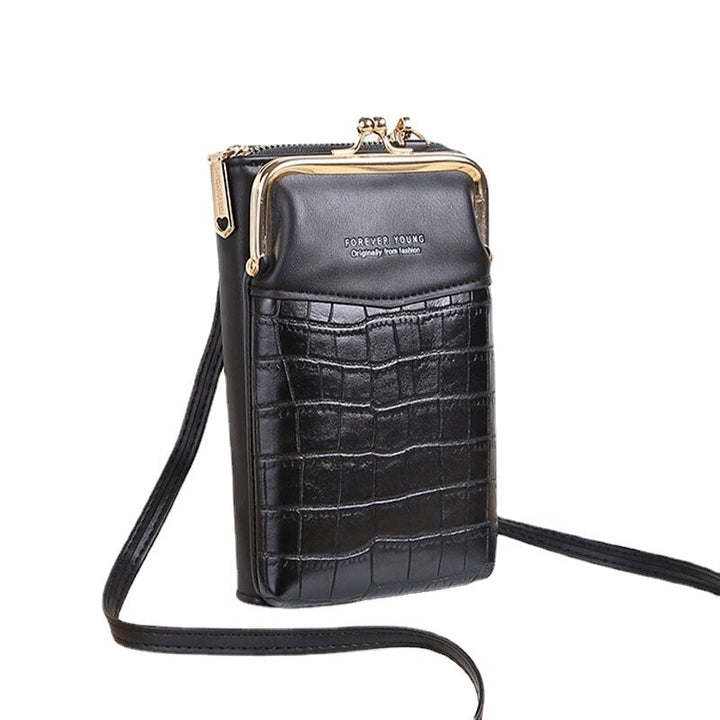 Women Large Capacity Zipper Wallet Portable 6.5 Inch Phone Shoulder Crossbody Bag Image 4