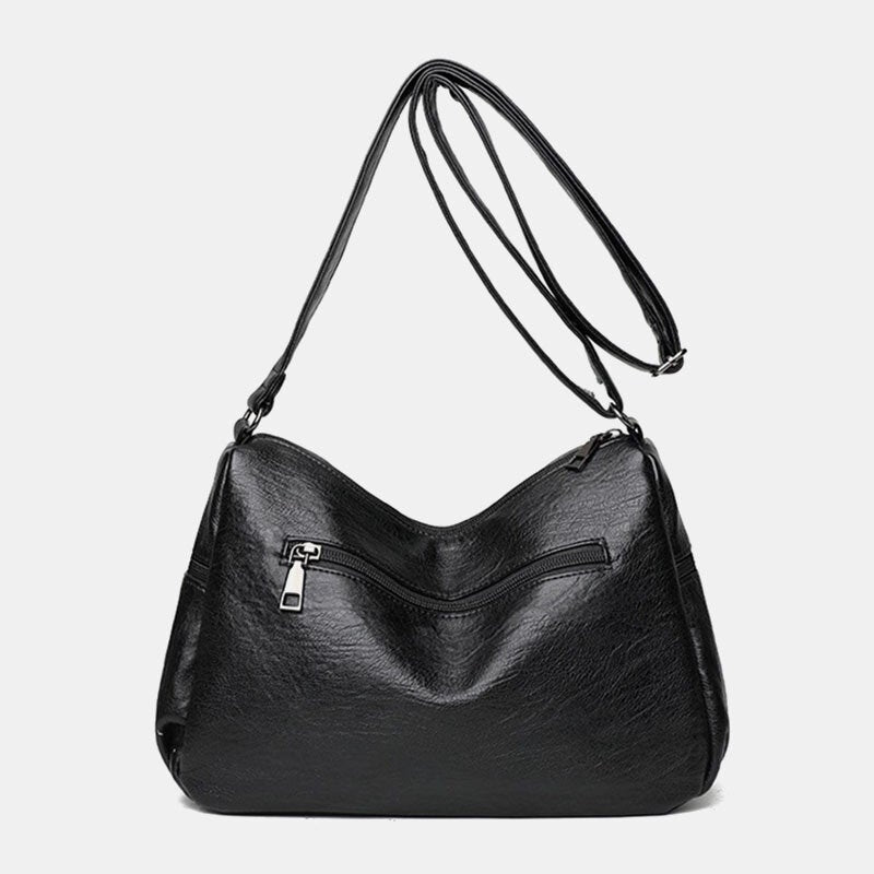 Women Large Capacoty Crossbody Bag Hardware Waterproof Soft Leather Shoulder Bag Image 2