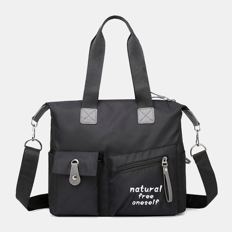 Women Large Capacity Waterproof Nylon Handbag Shoulder Bag For Outdoor Image 8