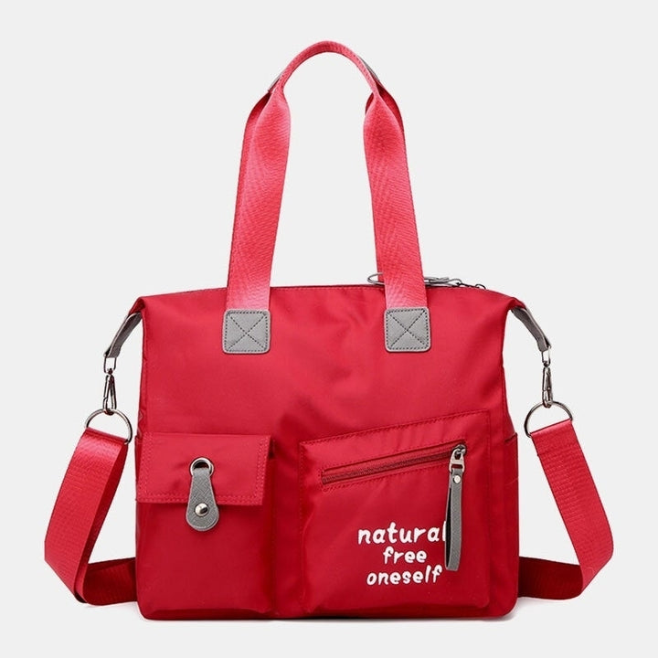 Women Large Capacity Waterproof Nylon Handbag Shoulder Bag For Outdoor Image 10