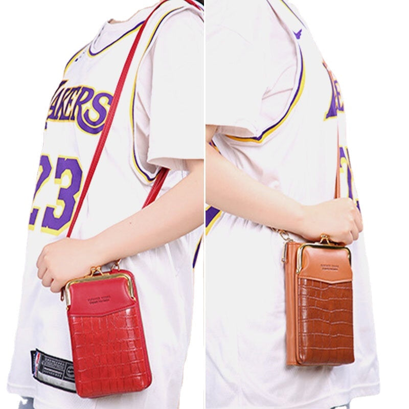Women Large Capacity Zipper Wallet Portable 6.5 Inch Phone Shoulder Crossbody Bag Image 11