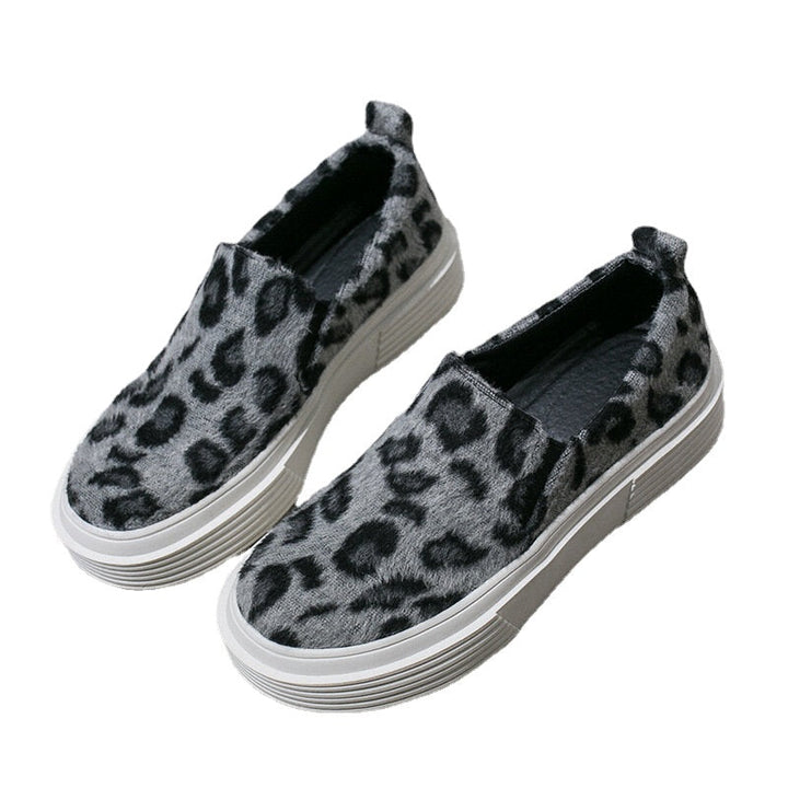 Women Large Size Leopard Suede Slip Resistant Comfy Casual Flats DTTT Image 4