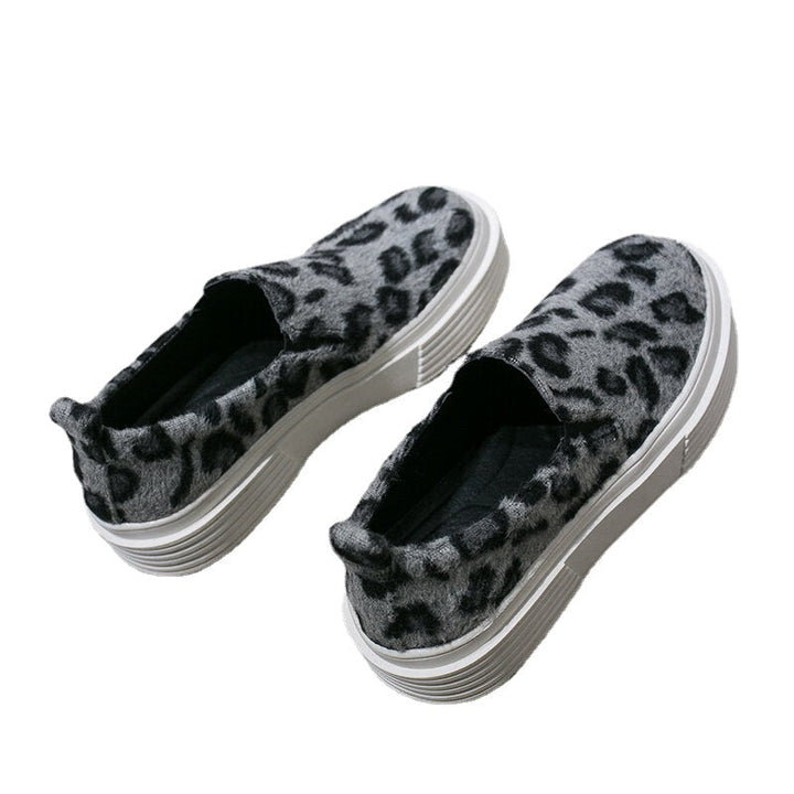 Women Large Size Leopard Suede Slip Resistant Comfy Casual Flats DTTT Image 9