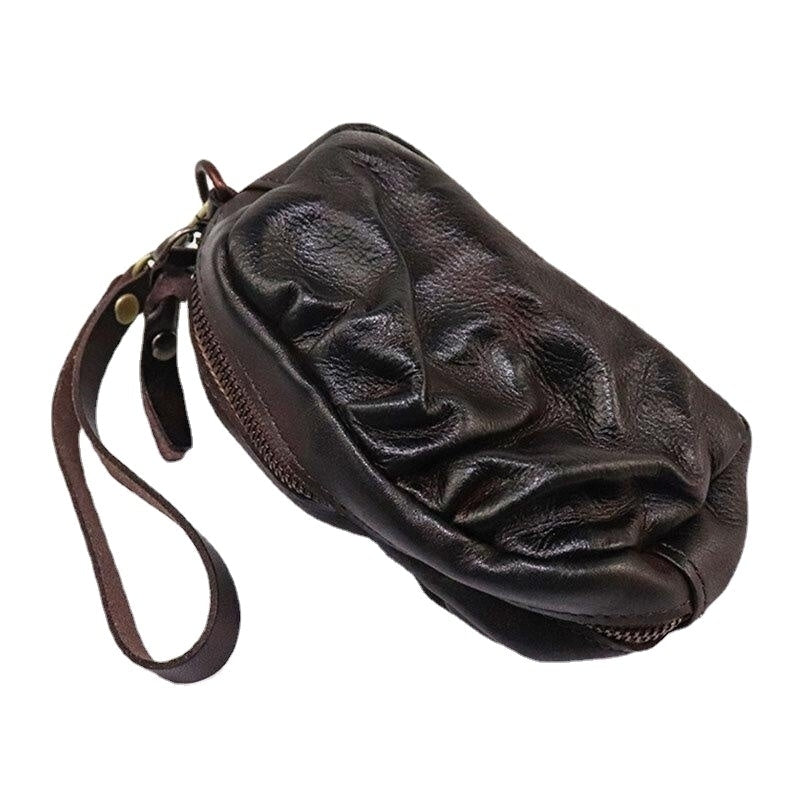 Women Leather Fold Small Wallets Retro Zipper Clutch Bag Card Holder Coin Purse Image 1