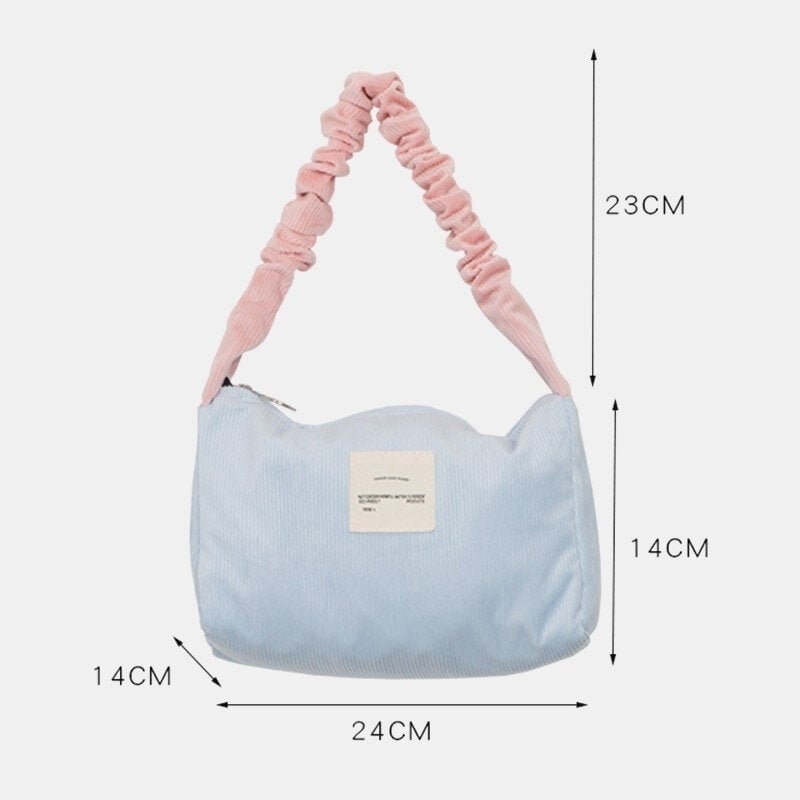 Women Letter Patch Underarm Large Capacity Soft Zipper Tote Handbag Shoulder Bag DTTT Image 1