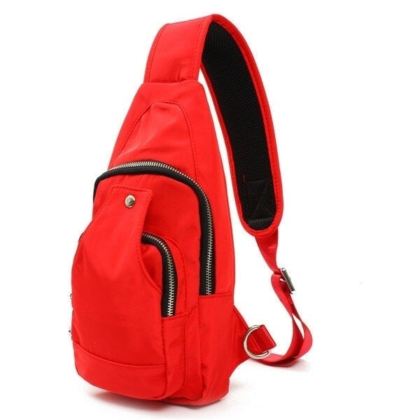 Women Men Nylon Chest Bags Sports Waterproof Crossbody Bags Casual Outdoor Bags Image 1