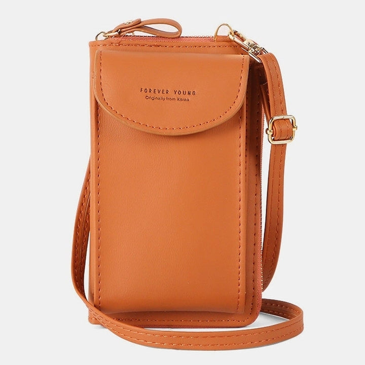 Women Mini Wild Long PU Leather Wallet 6.3 Inch Phone Shoulder Crossbody Bag Image 3