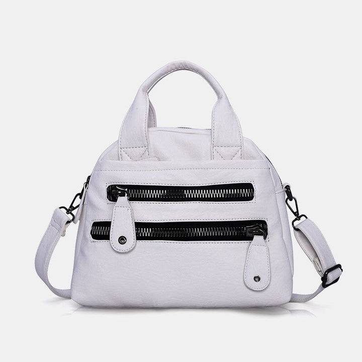 Women Multi-pocket Handbags Waterproof Crossbody Leather Bag- PPT Image 1