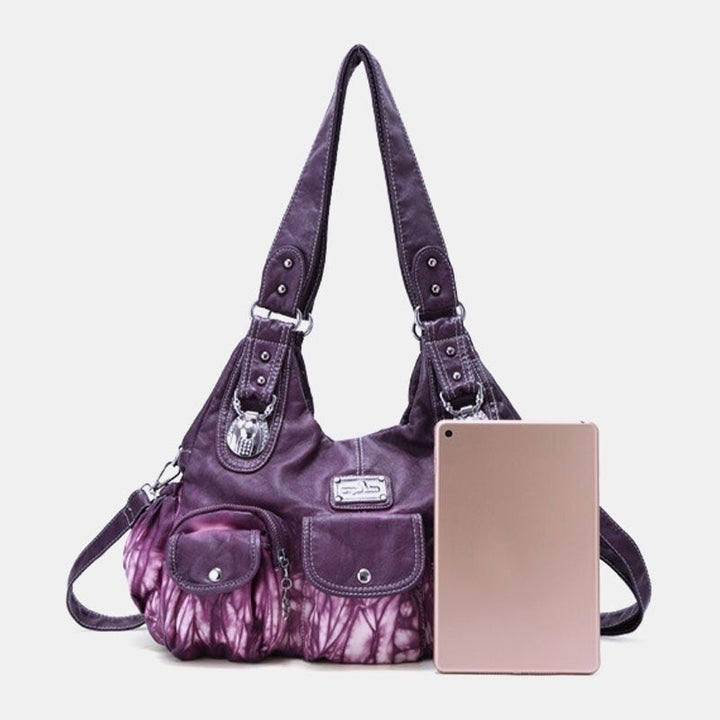 Women Multi-Pocket Crossbody Bag Tie Dye Shoulder Bag Image 3