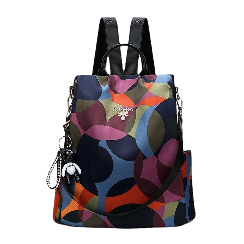 Women Printed Nylon Anti-theft Backpack Shoulder Bag Image 1