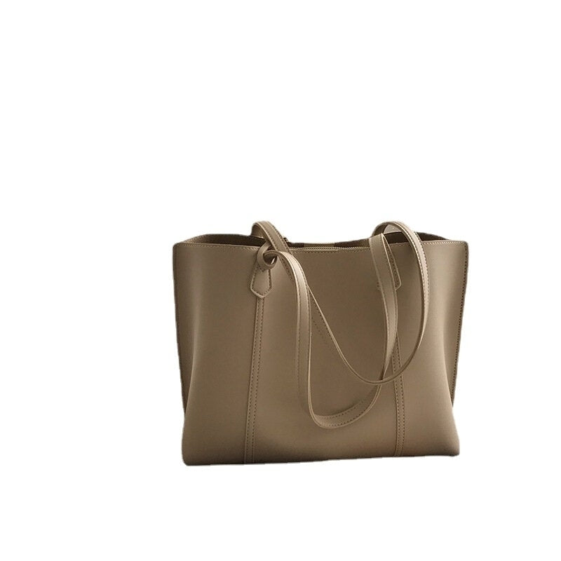 Women PU Leather Large Capacity Casual Brief Tote Shoulder Bag Handbag Image 2