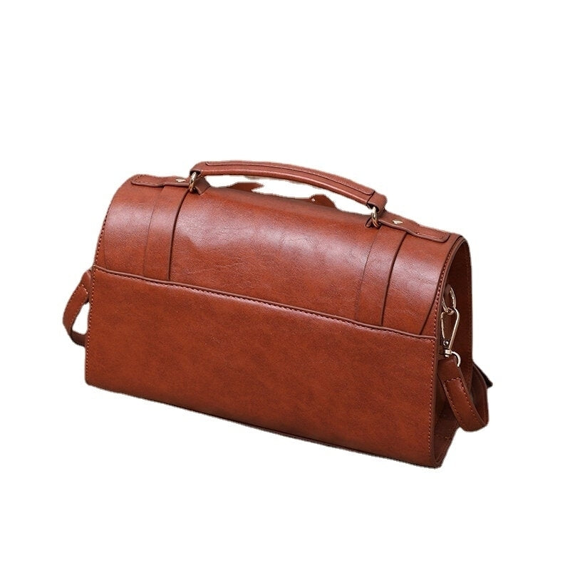 Women PU Leather Large Capacity Crossbody Rivet Design Hasp Messenger Shoulder Bag Image 2