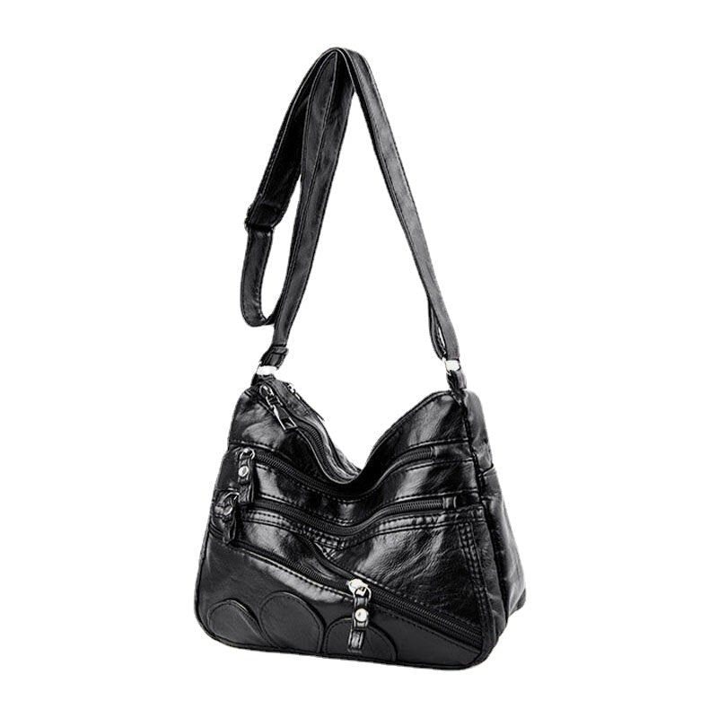 Women PU Leather Large Capacity Multi-pocket Anti-theft Crossbody Shoulder Bag Image 1