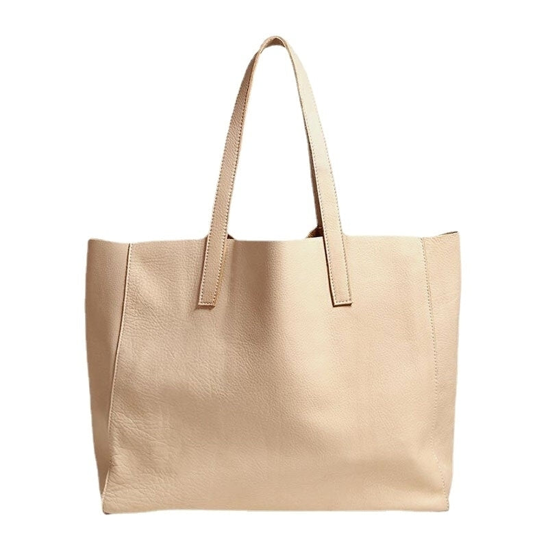 Women PU Leather Lychee Pattern Large Capacity Shoulder Bag Handbag Tote Image 1