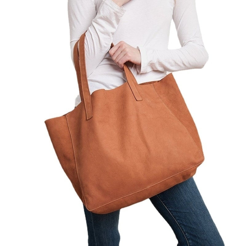 Women PU Leather Lychee Pattern Large Capacity Shoulder Bag Handbag Tote Image 2