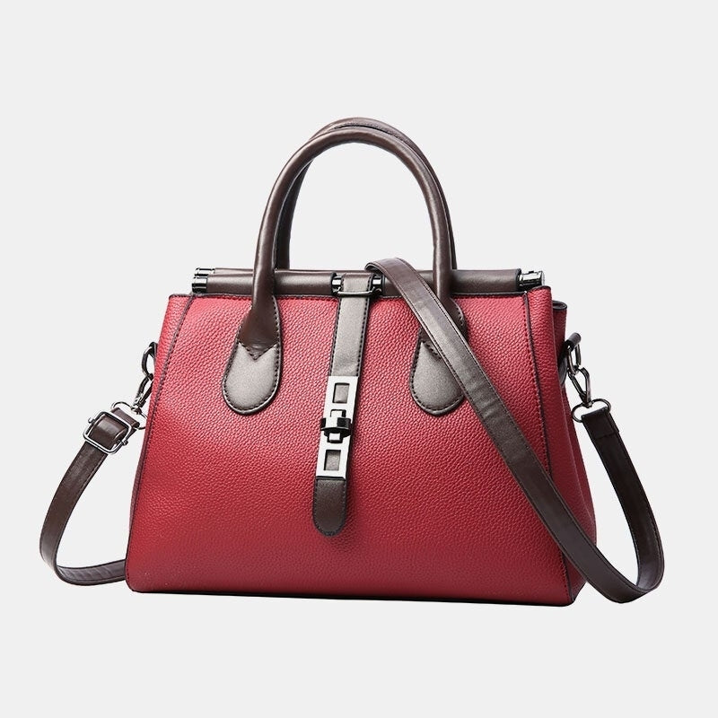 Women PU Leather Medium Capacity Solid Color Multi-carry Handbag Crossbody Shoulder Bag- PPT Image 1
