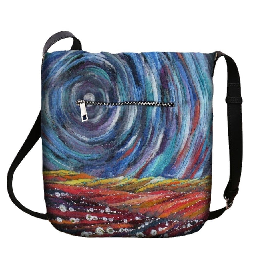 women starry sky colorful diy lamb hair bag crossbody bag Image 1