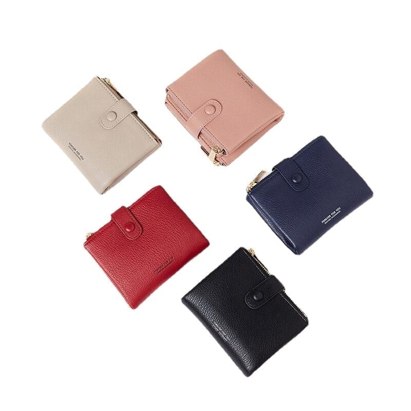Women PU Leather Multi-slot Hand Carry Short Wallet Clutch Purse Image 1