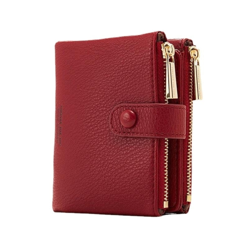 Women PU Leather Multi-slot Hand Carry Short Wallet Clutch Purse Image 2