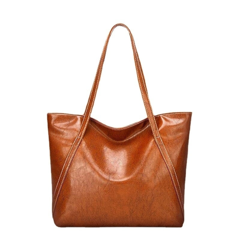 Women PU Leather Spring Vintage Large Capacity Shoulder Bag Handbag Tote Image 1
