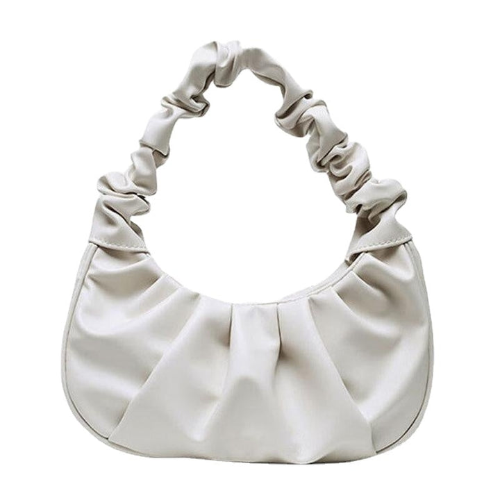Women PU Leather Solid Color Fold Fashion Underarm Bag Shoulder Bag Handbag Image 9