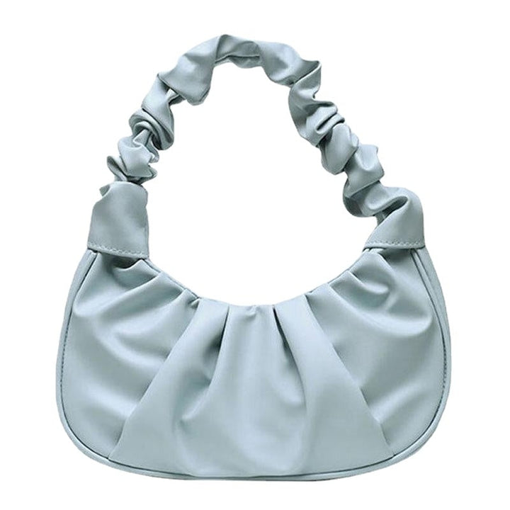 Women PU Leather Solid Color Fold Fashion Underarm Bag Shoulder Bag Handbag Image 10