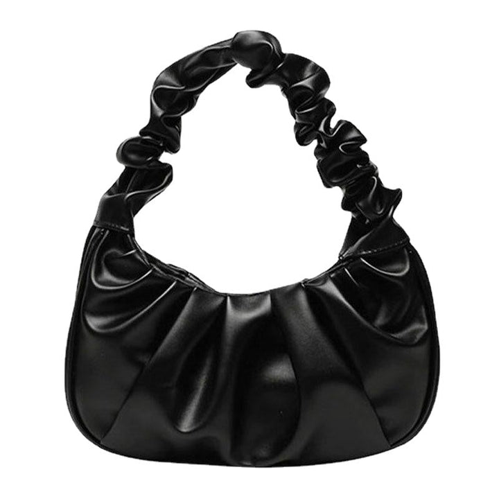 Women PU Leather Solid Color Fold Fashion Underarm Bag Shoulder Bag Handbag Image 11