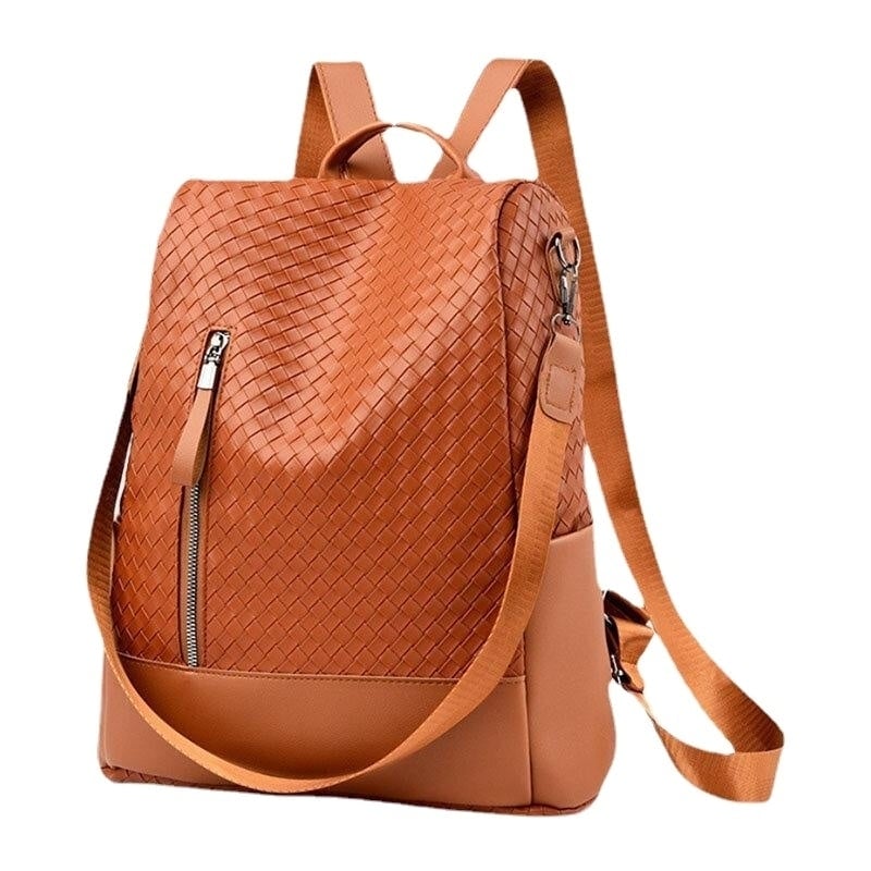 Women PU Soft Leather Backpack Large Capacity Multi-pocket Shoulder Bag Image 1