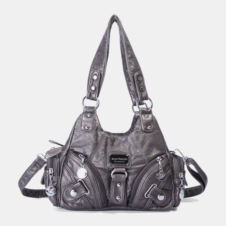 Women PU Leather Vintage Multi-pocket Convertible Anti-theft Crossbody Shoulder Bag Handbag Image 1