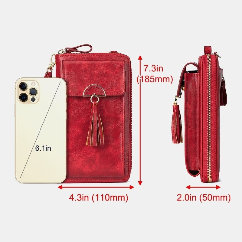 Women RFID Anti-theft Multifunction Crossbody Multi-card Slots Wallet Clutch Phone Bag Image 4