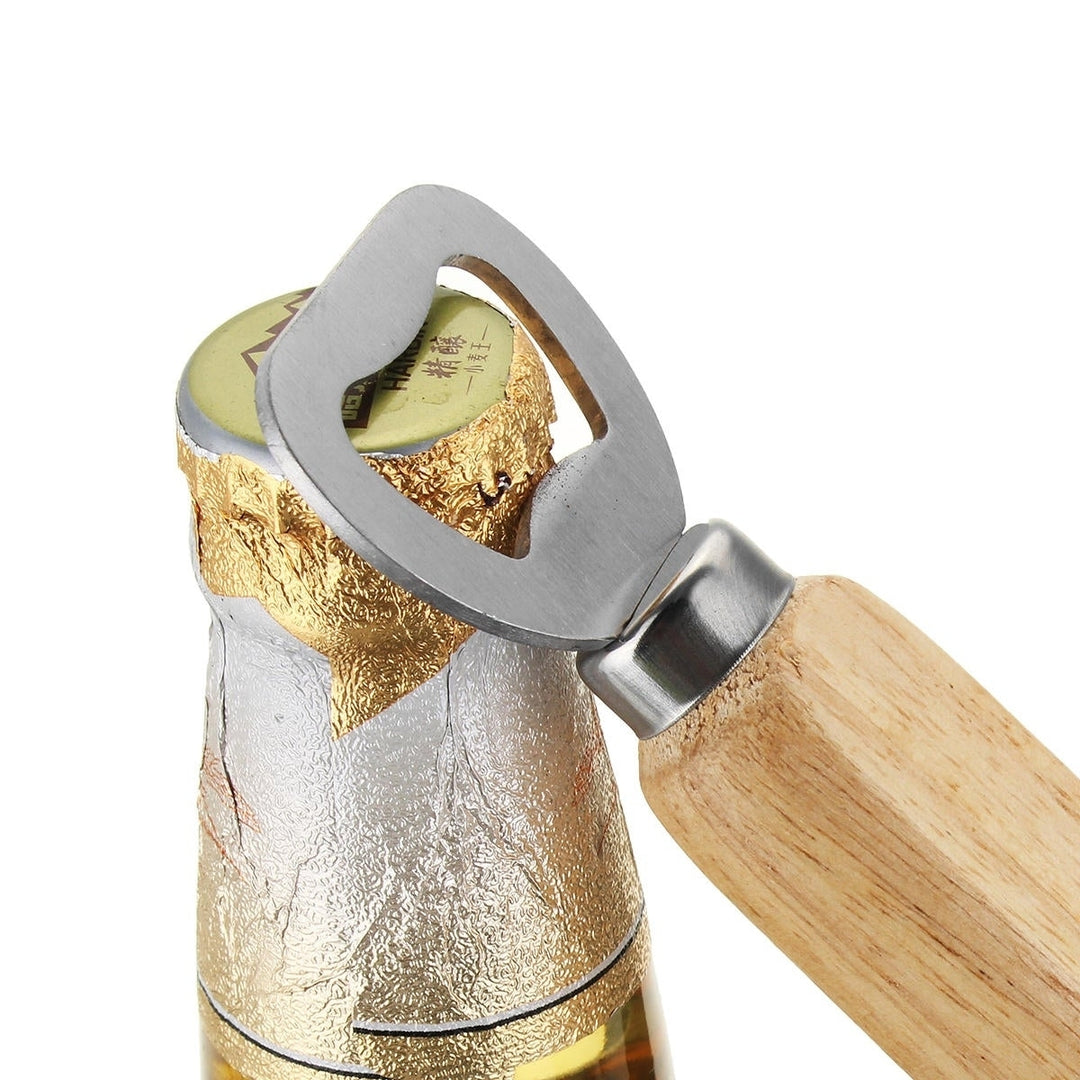 Wooden Handle Bottle Opener Soft Smooth Beer Opening Tool Image 8