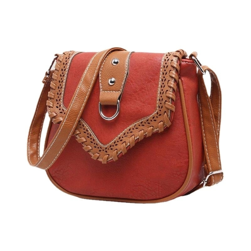 Women Vintage Woven Small Square Bag Back Anti-theft Zipper Pocket Crossbody Shoulder Image 1