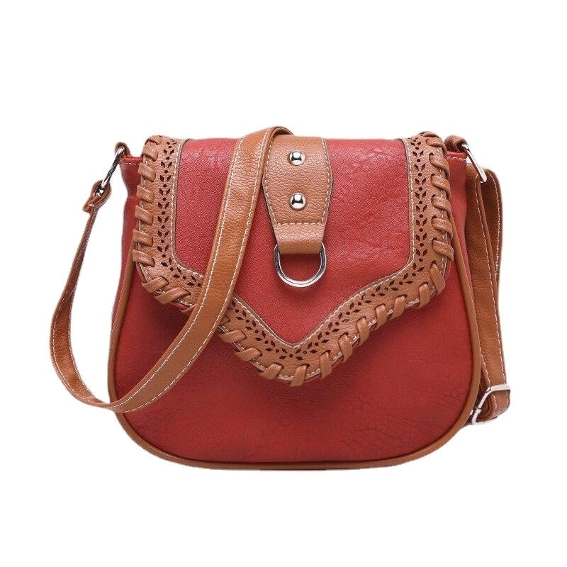 Women Vintage Woven Small Square Bag Back Anti-theft Zipper Pocket Crossbody Shoulder Image 2