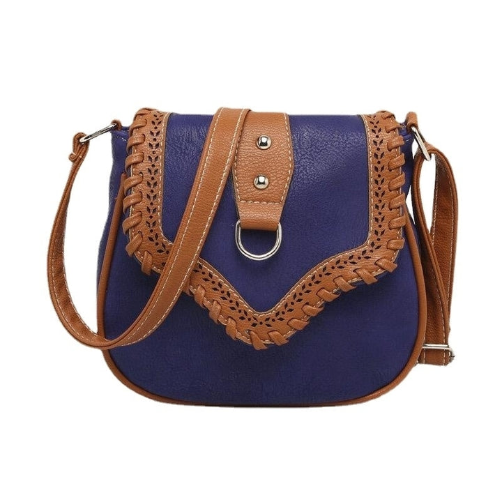 Women Vintage Woven Small Square Bag Back Anti-theft Zipper Pocket Crossbody Shoulder Image 3