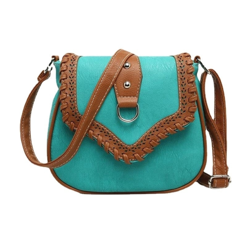 Women Vintage Woven Small Square Bag Back Anti-theft Zipper Pocket Crossbody Shoulder Image 4