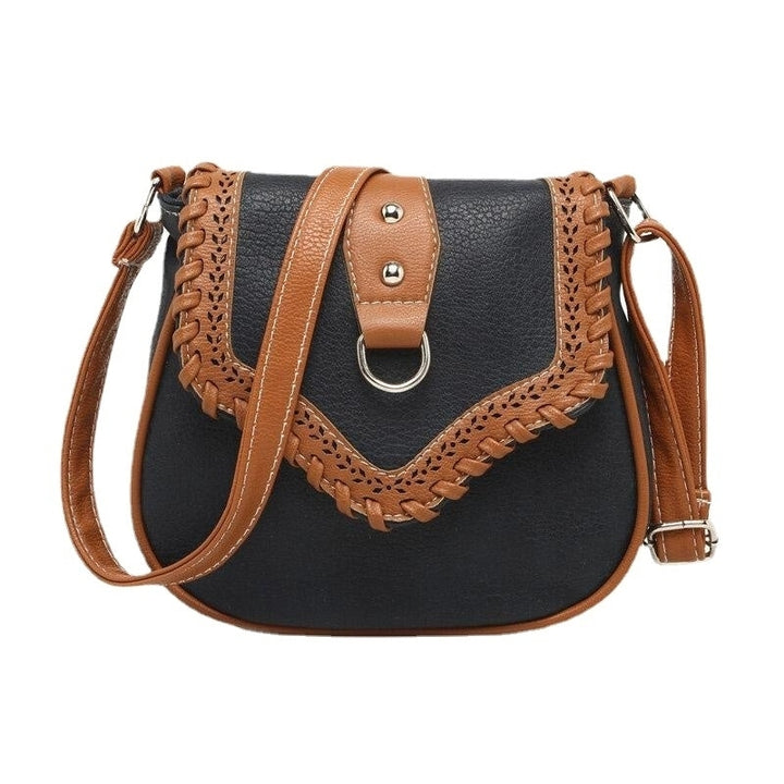 Women Vintage Woven Small Square Bag Back Anti-theft Zipper Pocket Crossbody Shoulder Image 4