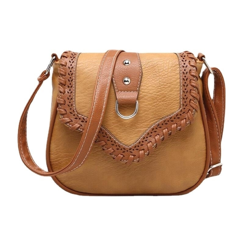 Women Vintage Woven Small Square Bag Back Anti-theft Zipper Pocket Crossbody Shoulder Image 6