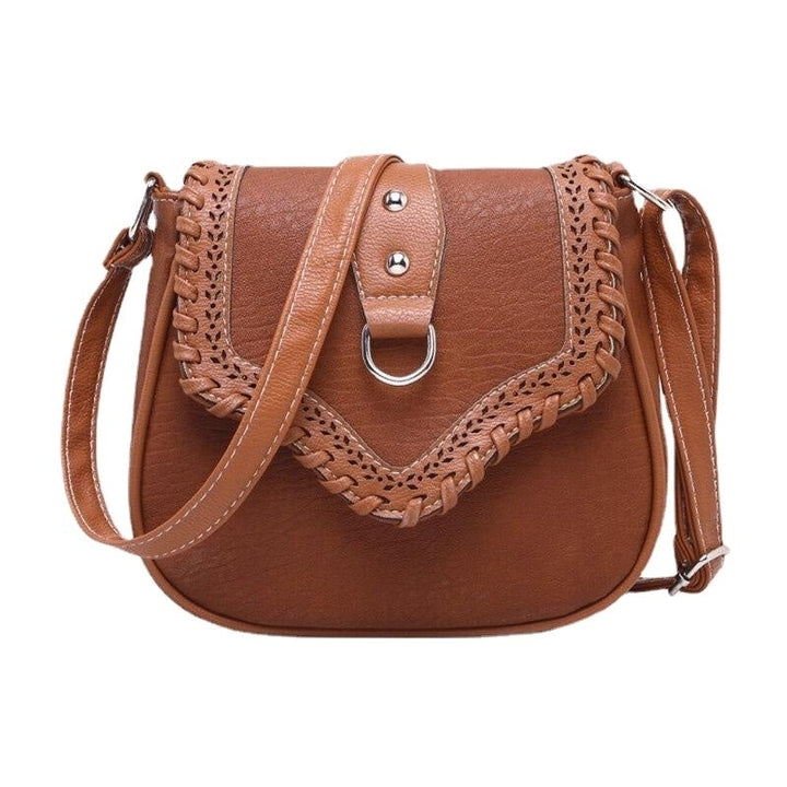 Women Vintage Woven Small Square Bag Back Anti-theft Zipper Pocket Crossbody Shoulder Image 7