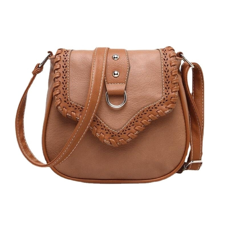 Women Vintage Woven Small Square Bag Back Anti-theft Zipper Pocket Crossbody Shoulder Image 8