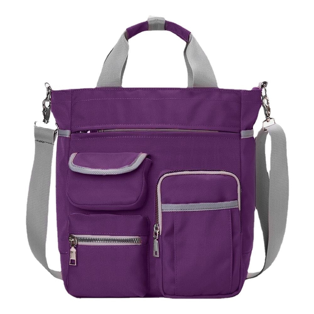 women waterproof large capacity multi pocket handbag shoulder bag Image 3