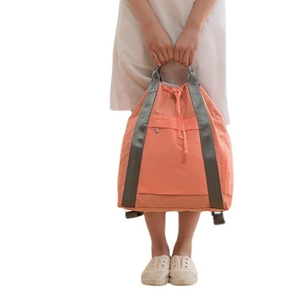 Women Waterproof Large Capacity Drawstring Travel Handbag Duffel Bag Backpack Image 10
