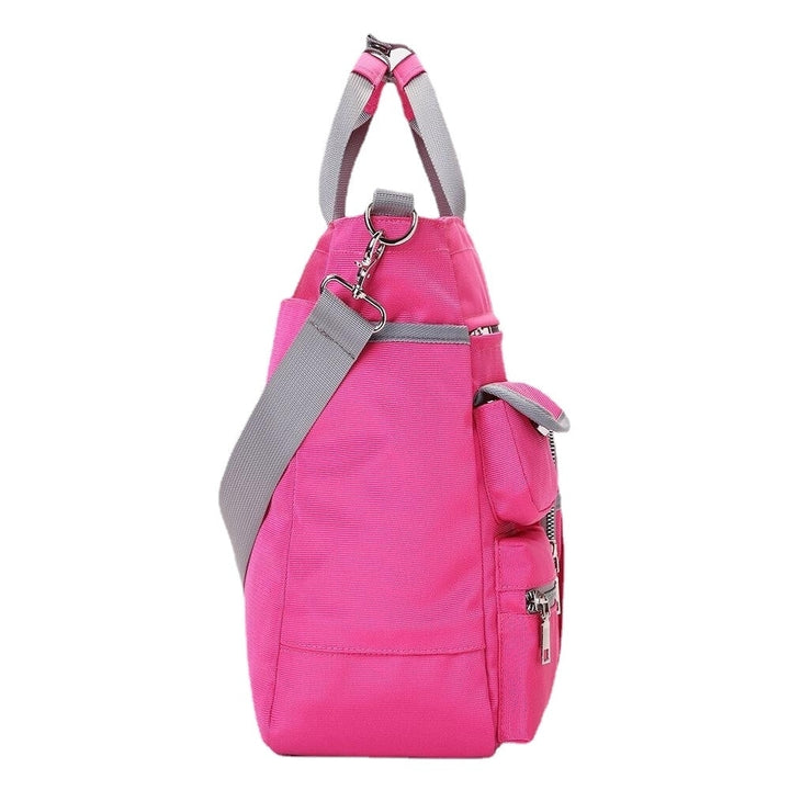 women waterproof large capacity multi pocket handbag shoulder bag Image 7