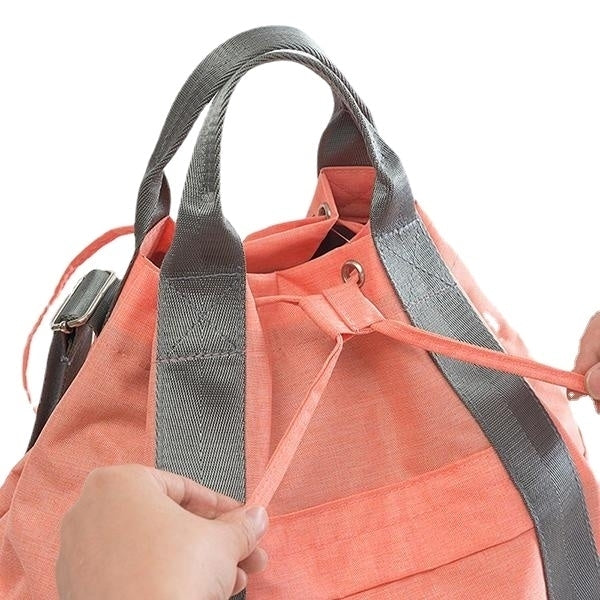 Women Waterproof Large Capacity Drawstring Travel Handbag Duffel Bag Backpack Image 12
